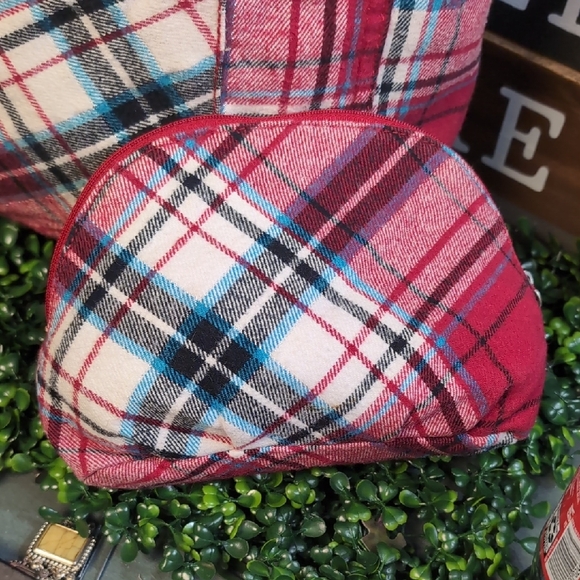 Aero 87 Red Plaid Bulldog Tote and Pouch Set - Picture 4 of 10